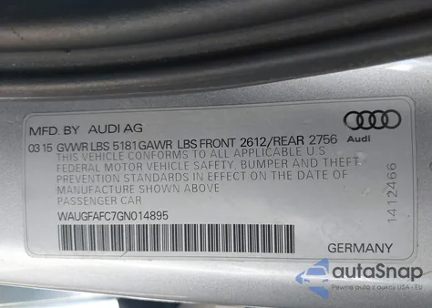 2016 Audi A6 2.0T Premium Plus from USA, damaged, VIN WAUGFAFC7GN014895